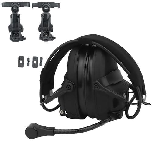 Image of ACEXIER GEN 6 Tactical Headset Non-picking Noise-Cancelling Headset with Robotic Arm Mic for Hunting Paintball CS Militar Helmet (Black)