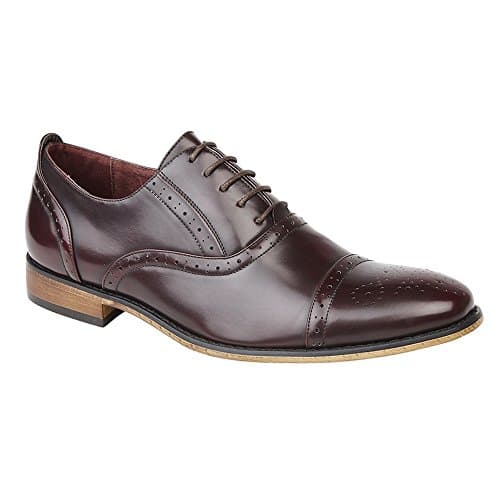 Image of Goor Francis Boys Lace Up Brogue Oxford Shoes Oxblood UK 3 (Junior)