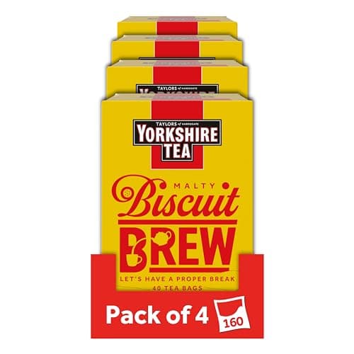 Image of Yorkshire Tea Biscuit Brew Flavoured Tea Bags, 4 Boxes of 40 Tea Bags (Total 160 Bags)