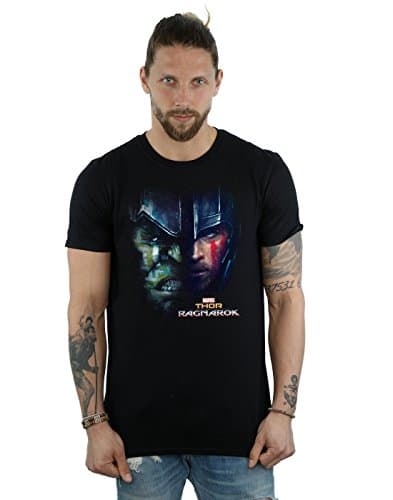 Image of Marvel Men's Thor Ragnarok Hulk Split Face T-Shirt XXX-Large Black