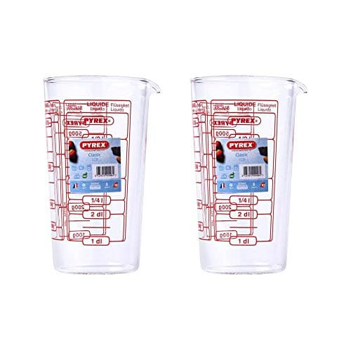 Image of Pyrex Classic Glass Dry Measuring Jug High Heat Resistance 0.5 Litre Transparent (Pack of 2)