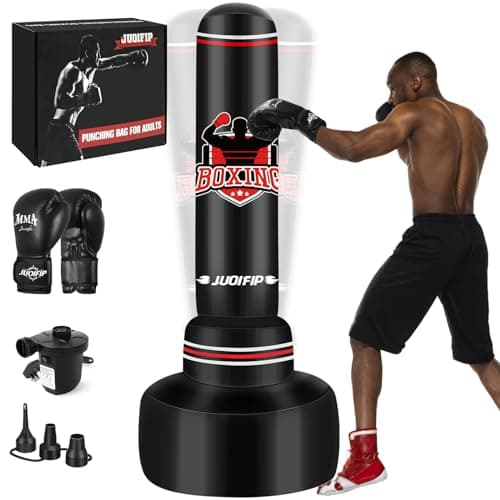 Image of Punching Bag with Stand Adult 70”- Free Standing Boxing Bag with Boxing Gloves and Electric Air Pump, Women Men Stand Kickboxing Bags for Training MMA Muay Thai Fitness Beginners