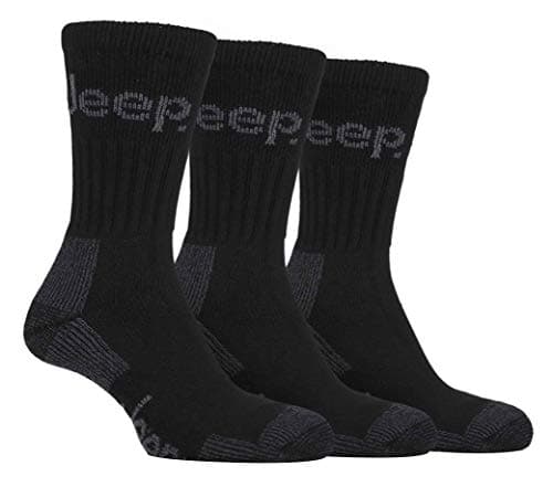 Image of 3 Pairs Mens Luxury Black Jeep Terrain Walking Socks Size 6-11 Uk 39-45 Eur