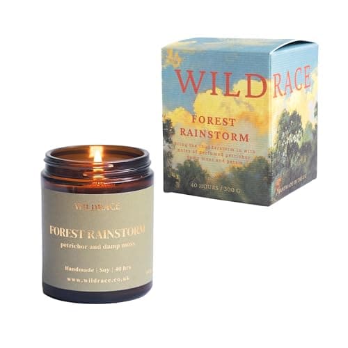 Image of Wildrace Candles - Petrichor - Rain Scented Candle - Thunderstorm - Aromatherapy Stress Relief - Forest Candle - Scandinavian Design - Luxury Gifts for Her or Him