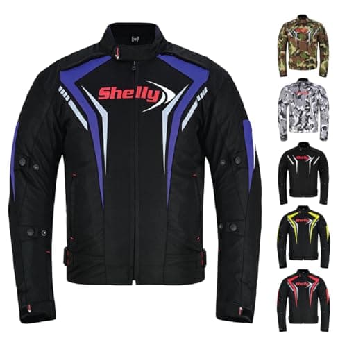 Image of Shelly Premium Motorcycle Jacket for Adventure/Touring with Cordura Textile Fabric for Motorbike Racing, Riding (UK, Alpha, M, Regular, Regular, Blue)