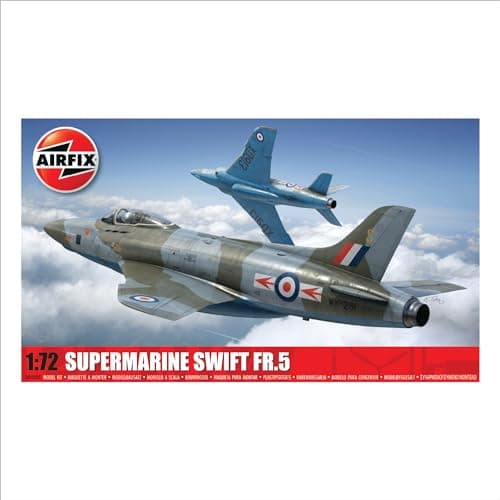 Image of Airfix - Model Set - A04003 Supermarine Swift FR.5 Model Building Kit - Plastic Model Plane Kits for Adults & Children 8+, Set Includes Sprues & Decals - 1:72 Scale Model
