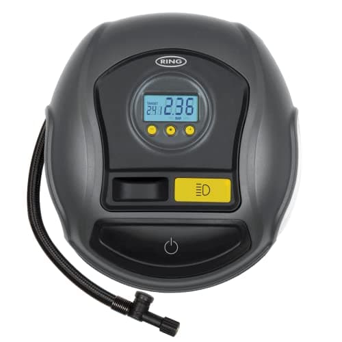 Image of RING Automotive RTC500 12V Preset Digital, Air Compressor Pump, 3 min Tyre Inflation, LED Light, Carry Case, Valve Adaptors