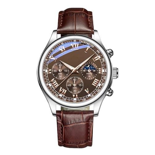 Image of Men's Watches – Fashionable Leather Strap Watch with Roman Numeral – Casual Men's Wristwatch with Classic Design for Daily & Menn Dress Casual Business, Water Resist Analog Watches
