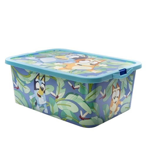 Image of Stor Bluey Storage Box Container with Click Lock Lid, For Kids, Bedroom, Playroom, Toys, BPA Free, 13 Litre