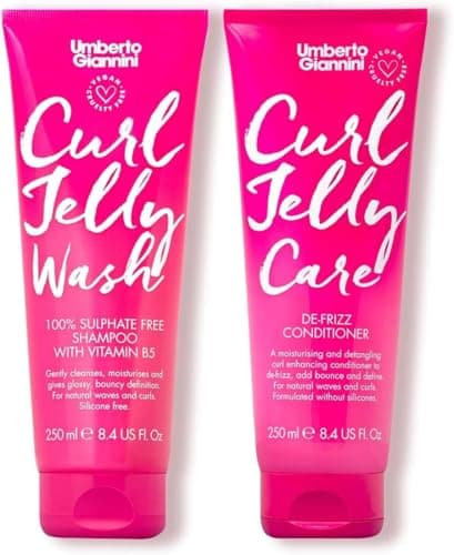 Image of Umberto Giannini Curl Jelly Shampoo & Conditioner - Jelly Wash & Jelly Care - Vegan, Cruelty Free, & Sulfate Free for Curly or Wavy Hair - No Frizz