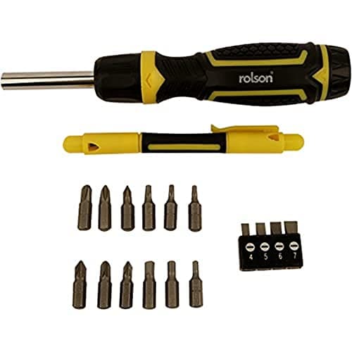 Image of Rolson 28451 22 pc Ratchet Screwdriver & Bit Set