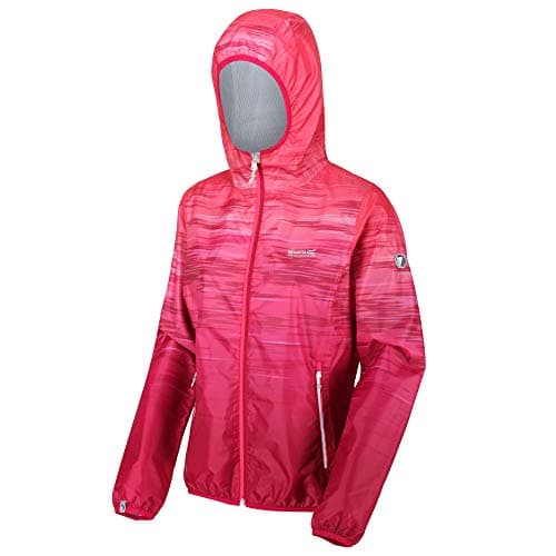 Image of Regatta LEERA IV lightweight, waterproof and breathable technical protective jacket with coating design jackets waterproof shell women, Neon Pink, FR: L (Manufacturer's Size: 16)