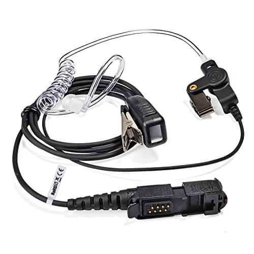 Image of HYS Earpiece Headset Compatible with Motorola Multi-Pin Radio DP2000 DP2400 DP2600 DP3441 DEP550 XPR3300 MTP3250 XiR P6600 Walkie Talkie, with Mic, Covert Acoustic Air Tube (1 Pack)