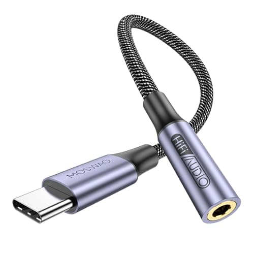 Image of Moswag USB Type C to 3.5 mm Headphone Jack Adapter, Audio USB C to Aux Dongle Cable for iPhone 16 Pro Max/16 Pro/16 Plus/16/15 Pro/15, Samsung Galaxy S24 S23 S22 S21 S20, Huawei, Pixel, iPad and More