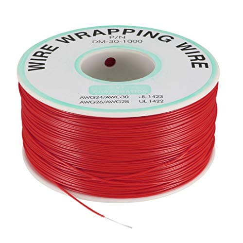 Image of uxcell OK Wire Tin Plated Copper Cord Wire Wrapping P/N DM-30-1000 30 AWG 820ft Length Red