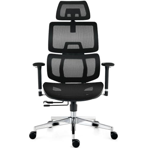 Image of TONFARY Ergonomic Office Chair - Breathable High Back Armchair with Mesh Lumbar Support, 130° Tilt Backrest, Adjustable Seat Depth & 3D Armrest - Big and Tall, Swivel Rolling, Supports Up to 330 LBS