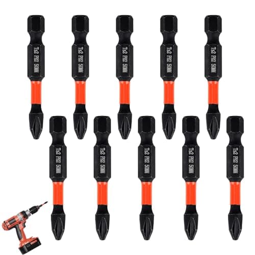 Image of 10pcs PH2-50mm Pozi-Drive 2 Impact Duty Screwdriver Drill Driver Bits Sets,Anti-Slip Strong Magnetic Head Phillips Screwdriver Bits,Suitable for Furniture Assembly,Home Appliance and Mechanical Repair