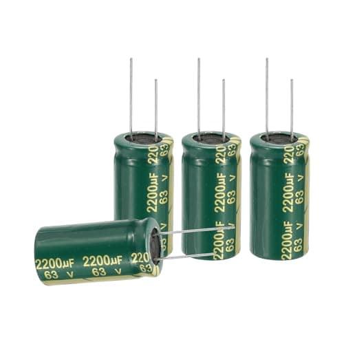 Image of sourcing map 12Pcs Electrolytic Capacitor High Frequency 2200UF 63V with Aluminum Radial Leads 18 x 35mm High Ripple Current Low Impedance