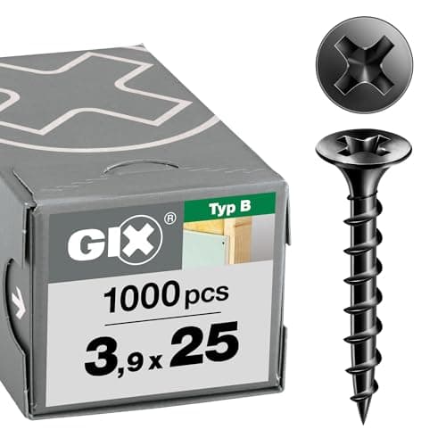 Image of SPAX GIX-B Drywall Screws 3.9 x 25mm Coarse Thread 1000 Pieces Trumpet Head Phillips H2 Drywall Screws for Wood Substructures - 1891170390255