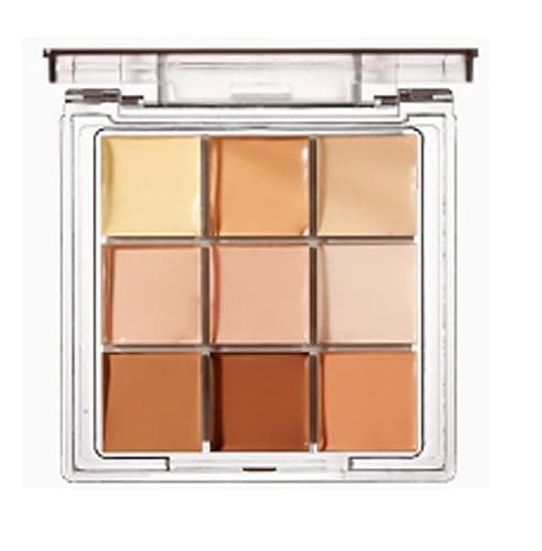 Image of 9-Colour Cream Concealer Palette for Dark Circles, Spots and Uneven Skin Tone - Blendable Face Concealer for Brightening, Concealing and Contouring, Portable Compact for Everyday Makeup