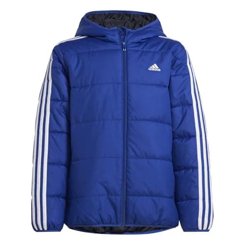 Image of adidas Unisex Kids ESSENTIALS 3 STRIPES PADDED JACKET, semi lucid blue/white, 13-14 Years