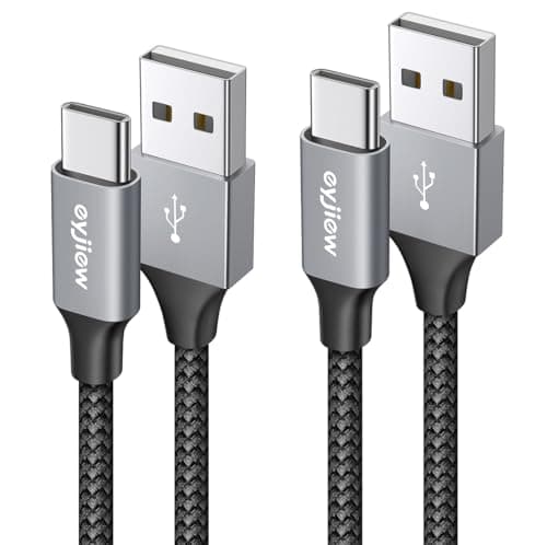 Image of eyjiew USB to USB C Cable 1M 2Pack USB Type C Charge Cable Fast Charging Braided for Samsung Galaxy S26 S25 S24 S23 S22 S21 S20 S10 S9 S8 A12 A20e A21s A40 A50 A51 A55 A70 (3.3 ft)