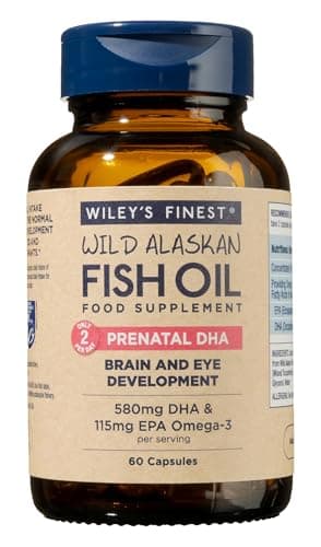 Image of Wiley's Finest Wild Alaskan Fish Oil Prenatal DHA - 720mg EPA and DHA Omega-3s for Pregnant Women and Nursing Mothers - 60 Softgels (30 Prenatal Vitamin Servings)