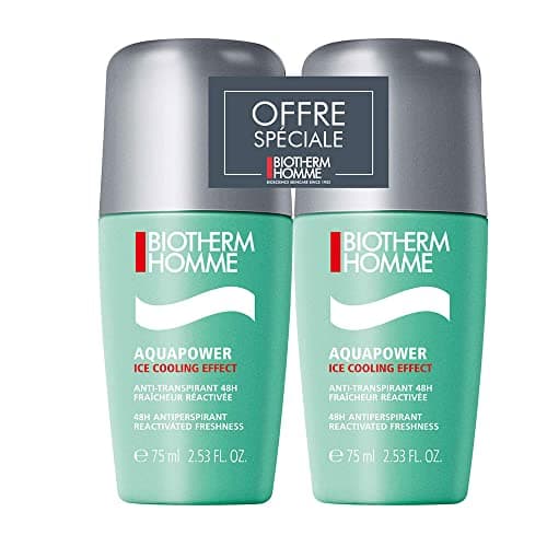 Image of Biotherm Homme Aquapower Ice Cooling Effect 48H Anti-Perspirant Roll-On 2 x 75ml