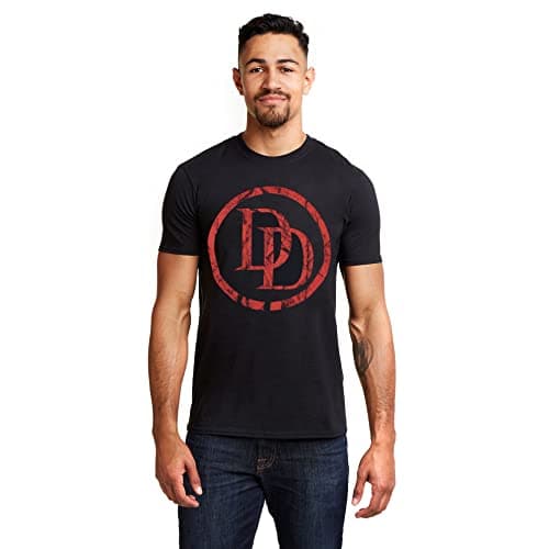 Image of Marvel Men's Daredevil Logo T Shirt, Black (Black Blk), L UK