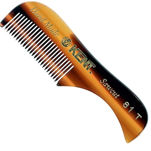 Image of Kent Brushes Handmade A 81T Beard & Moustache Comb, Fine Tooth Facial Hair Comb for Precision Grooming, Cellulose Acetate Pocket Comb for Daily Beard Care (73mm)