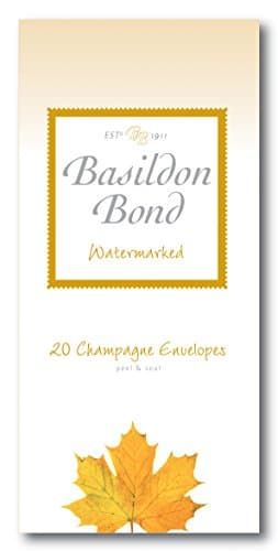 Image of Basildon Bond Luxury Peel and Seal Envelopes 20 Pack for P4TO Writing Pad - Champagne, Size 89 x 187mm