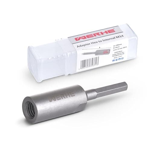 Image of WERHE® HEX Adapter to m14 Internal Thread - Robust and Stable, Made of Steel - Fits All Drills and Cordless Screwdrivers with a Universal Drill Chuck
