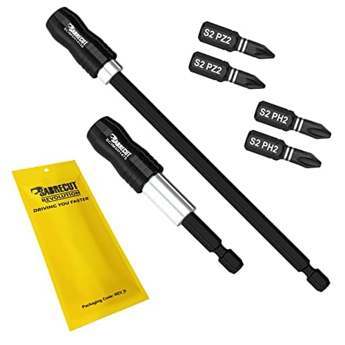 Image of 6 Piece SabreCut SCRK8 Magnetic 75mm and 150mm Professional Impact Bit Holders with 4 x 25mm Impact Bits PH2 PZ2 Phillips Pozi