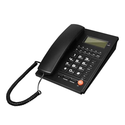 Image of NUOBESTY Corded Desk Telephone Caller Display and Big Buttons Black Landline Phone for Home and Office Suitable for Elderly People