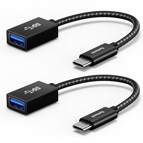 Image of Syntech USB C to USB Adapter, 2 Pack USB C to USB 3, 10Gbps Type C, Thunderbolt 3 to USB Female Adapter OTG Cable Compatible with iPhone 17/16/15 Pro Max, iPad mini 6, MacBook Pro/Air/Neo, Black