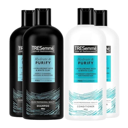 Image of TRESemmé 2x Shampoo & 2x Conditioner Bundle 680ml Each | Hydrate & Purify Hair Care Set | Deep Cleansing & Hydrating Formula with Aloe Vera & Hyaluronic Acid for Fresh, Smooth, Healthy-Looking Hair