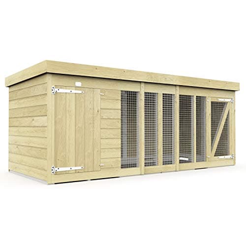 Image of 10x4 Dog Kennel And Run Pressure Treated Tanalised (4ft Height)