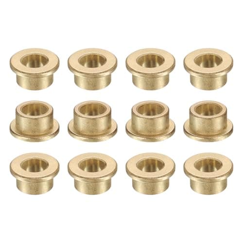 Image of sourcing map 12Pcs Flange Sleeve Bearings, 8mm Bore x 12mm OD x 8mm Length, Self-Lubricating Sintered Bronze Bushings