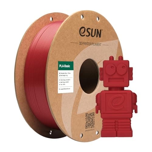 Image of eSUN PLA Filament 1.75mm, PLA Basic Dimensional Accuracy +/- 0.05mm, 1KG Spool (2.2 LBS) Speedy Filament for 3D Printers,Fire Engine Red