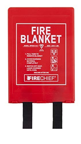 Image of Firechief Premium Rigid Case Fire Blanket, 1.2m x 1.8m, Red - Fire Blankets for Kitchen, Home, Garage, Workplace - BPR3/K100-P Model