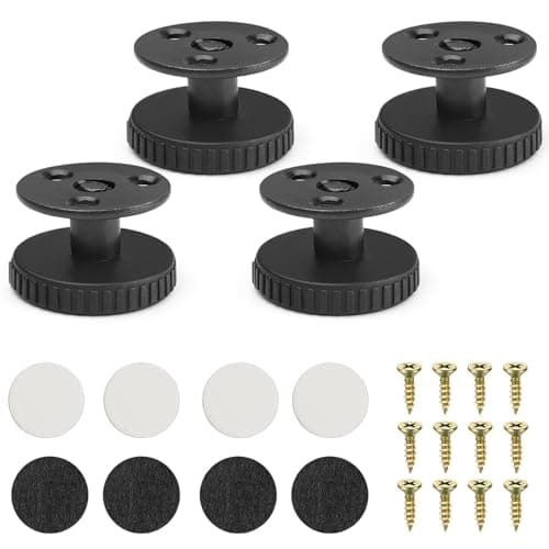 Image of TPTGIAR 4PCS Adjustable Furniture Legs, 27-40mm Furniture Adjustable Feet, Carbon Steel Cabinet Legs for Furniture, Black Table Leg Extenders with 2 Mounting Methods for Cabinets Tables