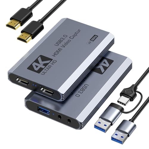 Image of XIIXMASK Video Capture Card, USB 3.0 Capture Card 4K HDMI Loop-Out, 4K 60FPS/1080P 240FPS Video Game Capture for Works for PS5/Camera/PC/Streaming