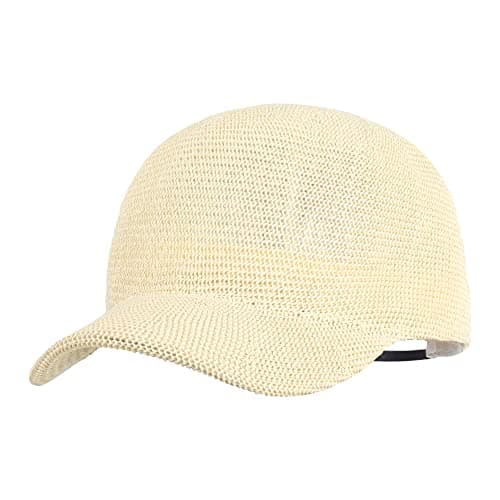 Image of Aisi Summer Unisex Paper Straw Baseball Cap Stylish Beach Cap Woven Visor Sunhat Travel Outdoor Sports Cap Beige