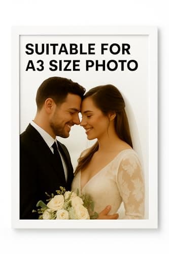 Image of A3 Wooden Photo Frame - 297x420mm / 29.7x42cm / 11.7x16.5inch Picture Frame (White, A3 (42x29.7) cm)