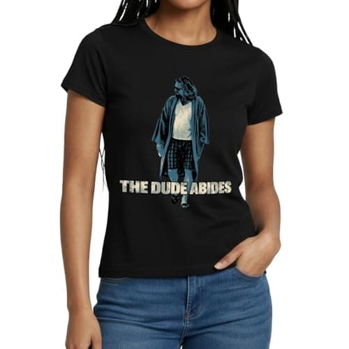 Image of Spreadshirt The Big Lebowski Dude -The Dude Abides Women's T-Shirt, S, Black