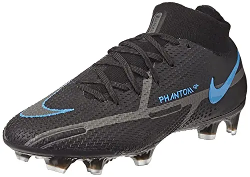 Image of NIKE Phantom GT2 Elite DF FG, Soccer Shoe, Black/Black-Iron Grey-univ Blue,