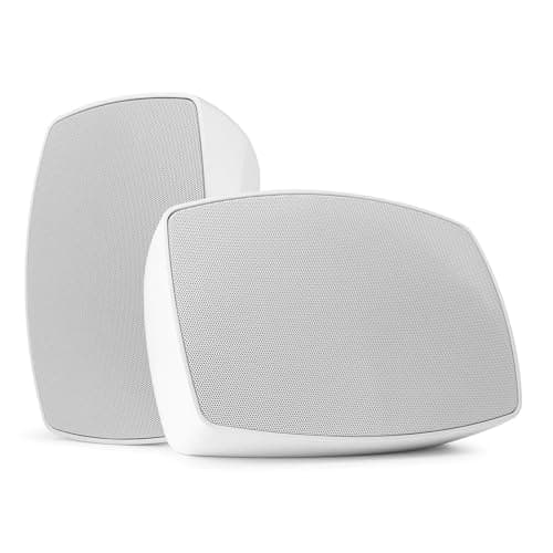 Image of Power Dynamics PD BHW60WH 6.5" Wall Mount Speakers Pair, Indoor/Outdoor White Weatherproof Speaker Set, IPX5 Rated, Passive Installation Speakers, 100V Line Speaker 8 Ohm Compatible, 120W Max Output