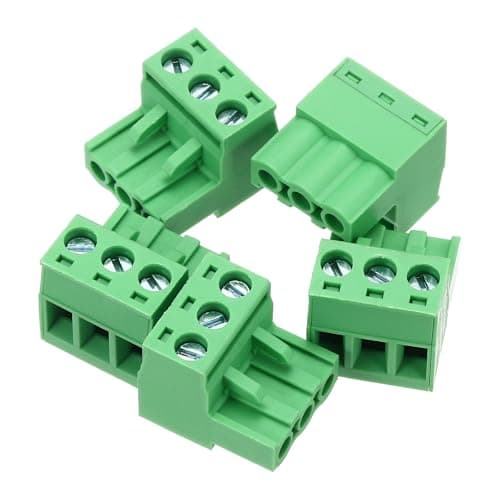 Image of sourcing map 5PCS 3-Pin PCB Mount Screw Terminal Block Connectors 5.08mm/0.2inch Pitch Circuit Board Connectors for Home Appliances, Industrial Projects