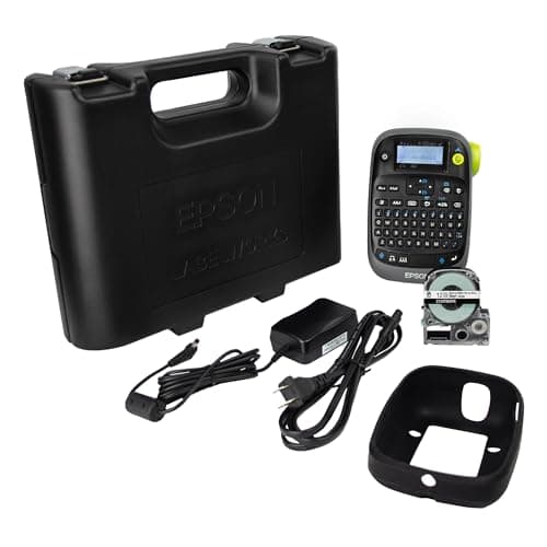 Image of LABELWORKS Epson LW-PX300VP Industrial Label Maker Complete Kit - with Accessories, Sticker Labels, Magnetic Tape Compatible, Only Uses 203 & 205 Shrink Tube Tapes, Portable Handheld Printer
