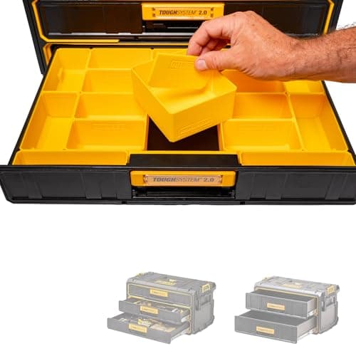 Image of RUGGED TOOLS Storage Bins compatible with Dewalt ToughSystem 2.0 Drawer Units (DWST08330 & DWST08320) - Yellow, 1 Set